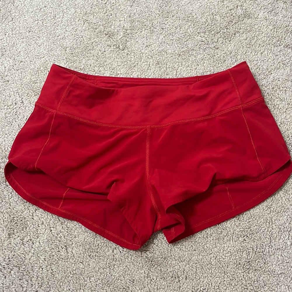 Dark red Size 2 low rise 2.5 inch speed ups. Tag was taken out